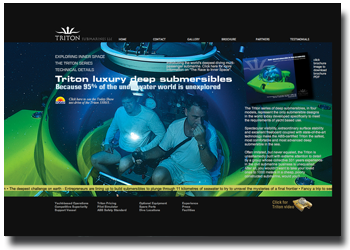 triton submarines web site design and development