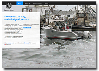 bennett boats web site design and development
