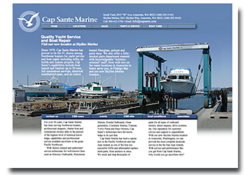 Cap Sante Marine web site design in Anacortes Washington